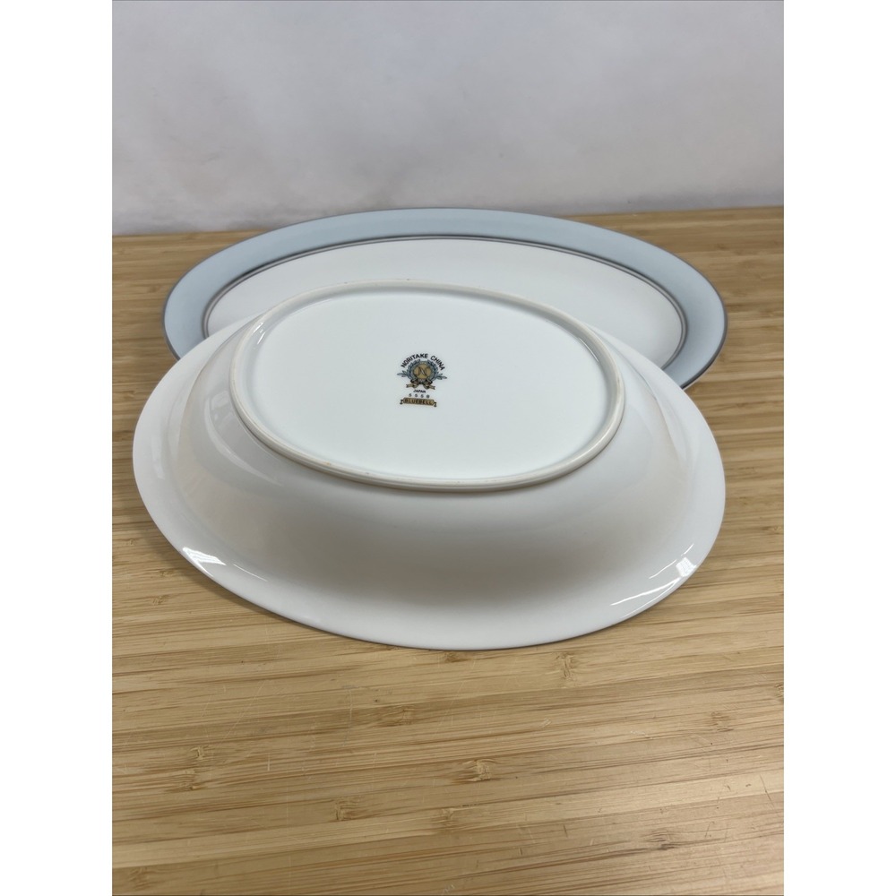 Noritake Bluebell 5558 Oval Vegetable Serving Bowl w Underplate Japan - Picture 6 of 8